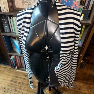 Banana Republic black & white striped nautical lightweight cardigan